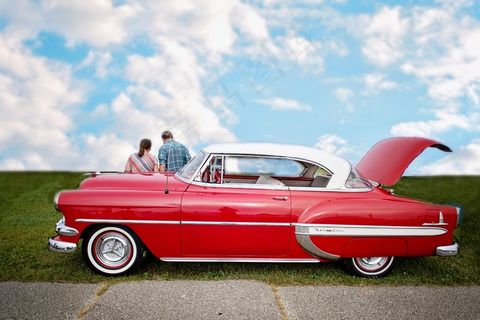 老爷车，红色，老，汽车，自动，复古，经典