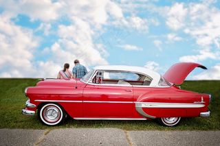 老爷车，红色，老，汽车，自动，复古，经典