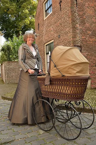 婴儿车，维多利亚时代，古董，连衣裙，时尚