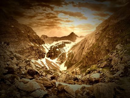 山，山谷，山峰，桑蒂斯，石头