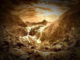 山，山谷，山峰，桑蒂斯，石头