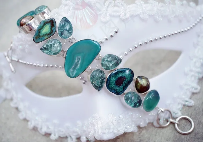 德鲁兹（Druzy），德鲁西（Drusy），太阳能石英，石英，手链，石头