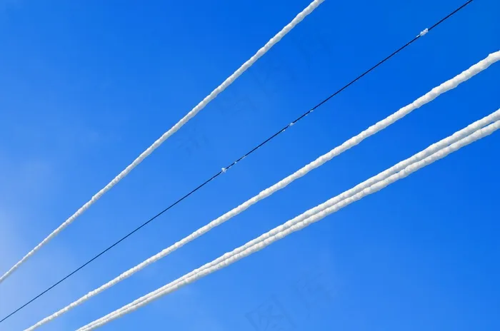 雪域，高，电压，电线，雪，下雪了，蓝色，白色