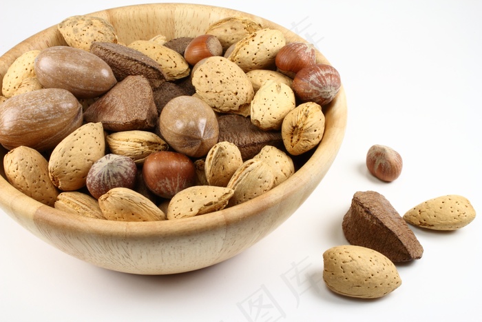 坚果，碗，食品，健康，小吃，木，薄壳