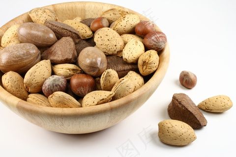 坚果，碗，食品，健康，小吃，木，薄壳