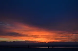 日落，蓝色，橙色，云，天空，傍晚的天空，自然