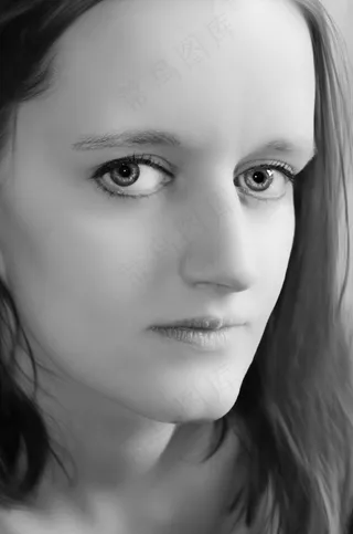 美丽，美女，对比，脸，时尚，女性