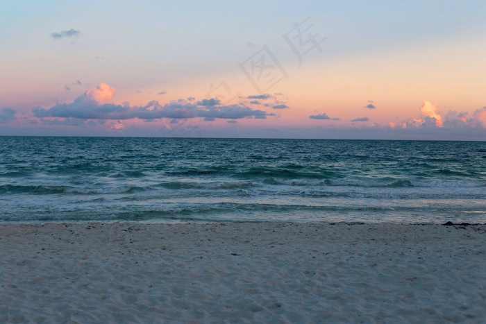 日落，天空，海滩，沙，海岸，海洋，大海，水