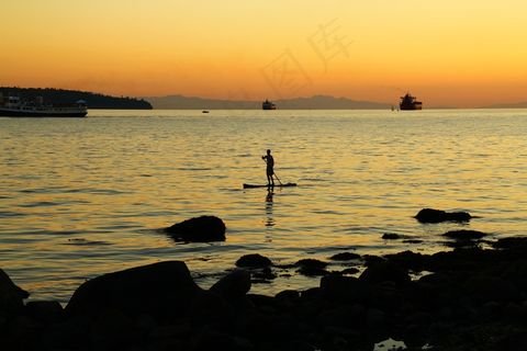 辉光，海，日落，夜光，海滩，暮光之城