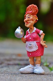 咖啡，操作，女服务员，滑稽，图，控制