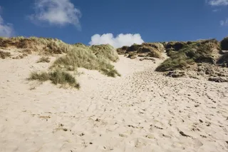 瀑布,天空,树,自然风景,风景,康沃尔的沙丘