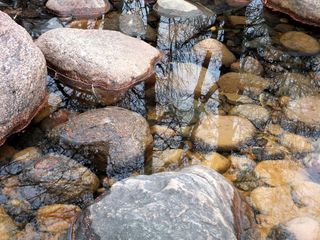 水，反射，石头
