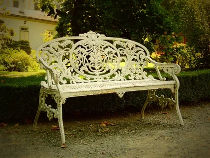 长凳，公园，娱乐，坐，会议，年份