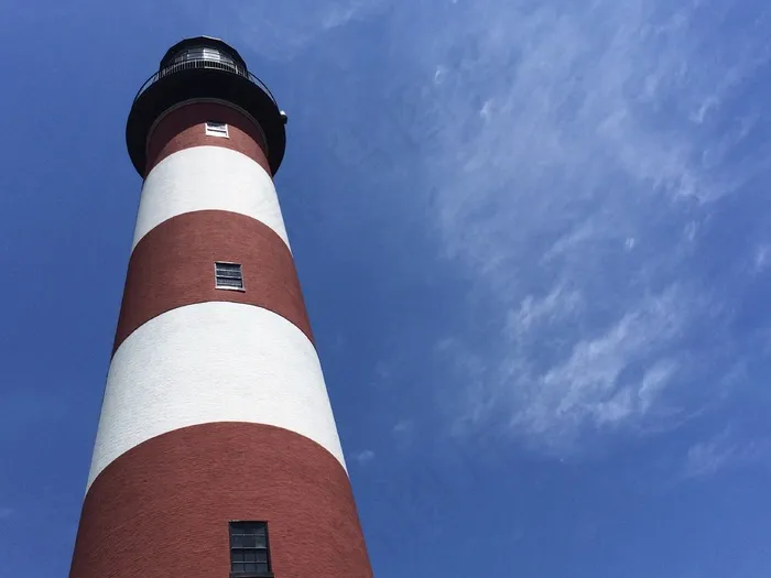 灯塔，Chincoteague，Assateague，白色，条纹