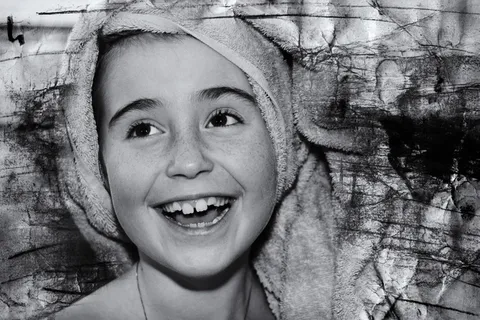 儿童，女孩，脸，笑，快乐，肖像，关闭