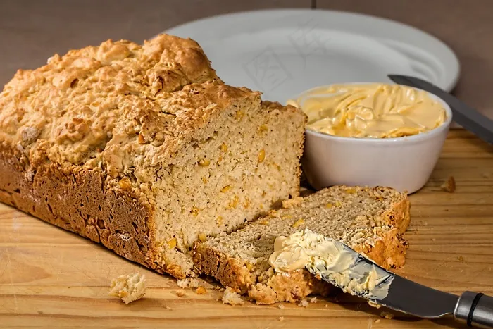 玉米面包，面包，新鲜面包，玉米，烤，食品