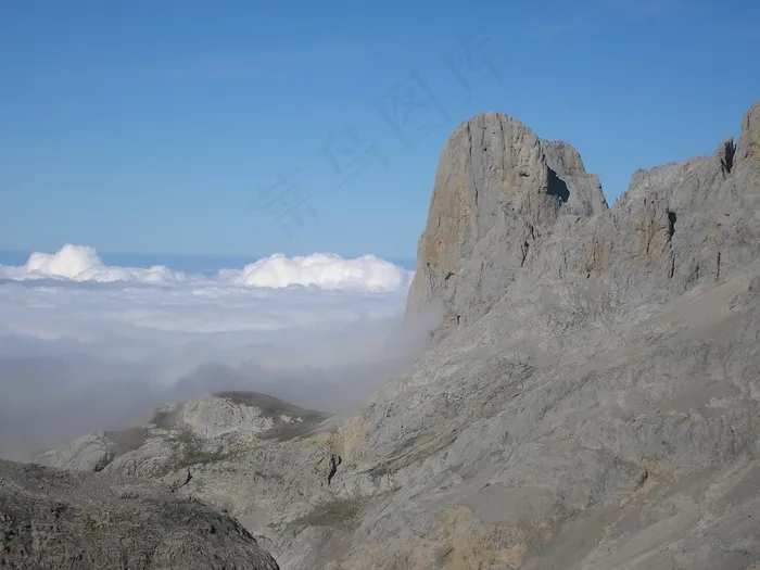山，峰，Urriellu，阿斯图里亚斯
