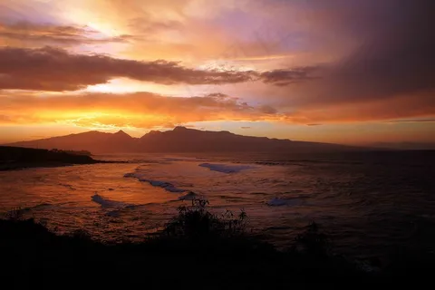 日落,夏威夷,余辉 日落,夏威夷,余辉