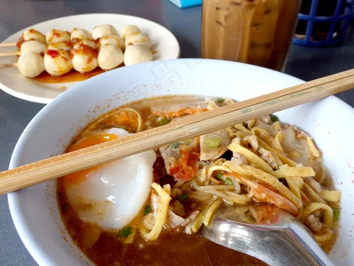 面条，肉丸，食品，餐，午餐，亚洲食品