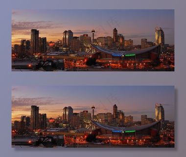 天际线卡尔加里，城市景观，夜，风景，晚上