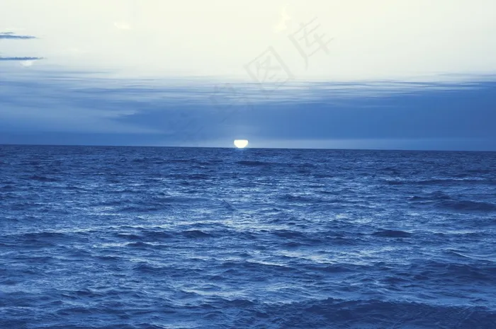 日落，水，晚上，热带，景观，海景