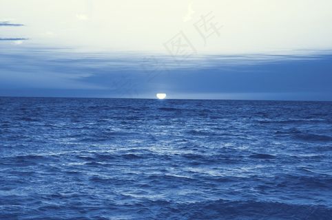 日落，水，晚上，热带，景观，海景