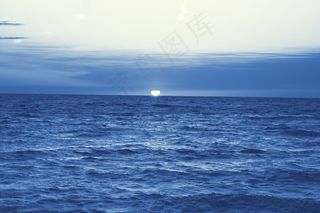 日落，水，晚上，热带，景观，海景