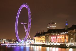 伦敦，伦敦眼，夜，摩天轮，英格兰