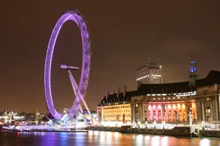 伦敦，伦敦眼，夜，摩天轮，英格兰