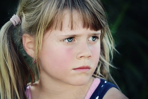 人，人类，儿童，女孩，金发，脸，视图，肖像