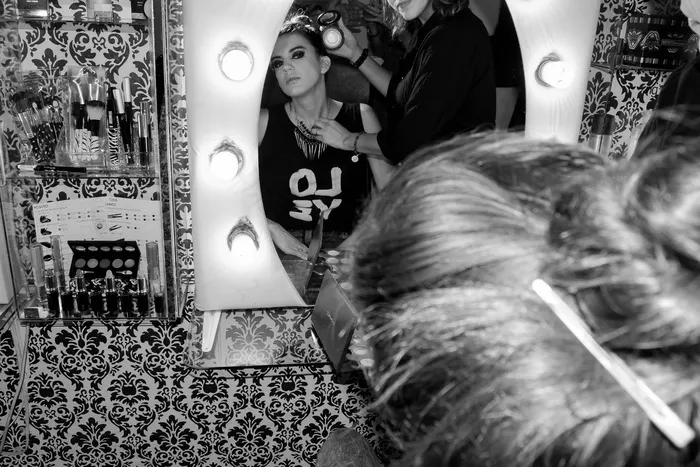 模特儿，后台，时尚，化妆，女性