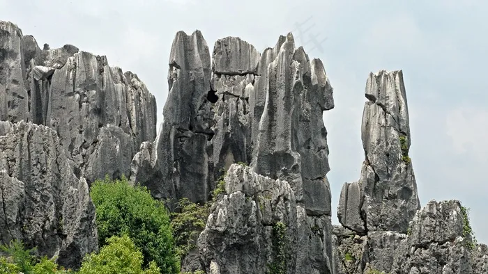 岩石，岩针，岩层，中国，昆明