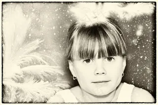 儿童，女孩，脸，肖像，酿酒，老照片