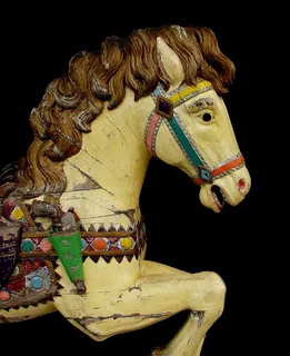 马，木，旋转木马，复古，怀旧