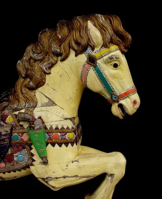 马，木，旋转木马，复古，怀旧