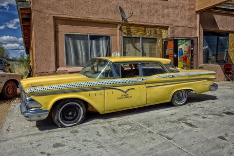 Edsel Ranger，出租车，老爷车，汽车，黄色，出租车