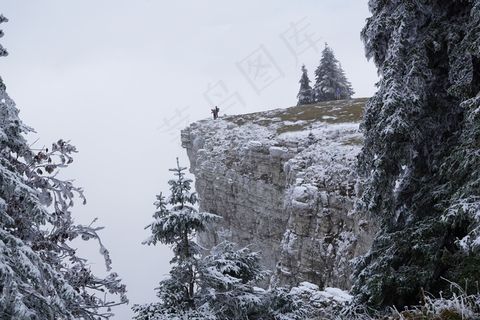Creux Du Van，山脉，深渊，瑞士，悬崖，雾