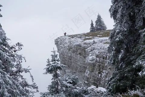 Creux Du Van，山脉，深渊，瑞士，悬崖，雾