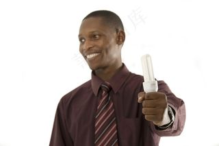 非洲人，理念，灯泡，电灯泡，思考