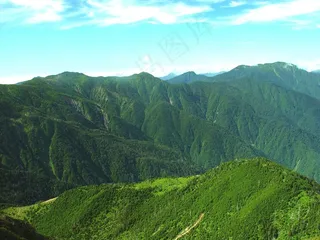 日本，天空，云团，山脉，谷，山沟，峡谷