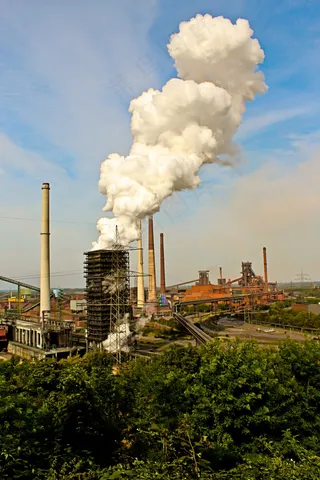 工业，污染，烟囱，工业厂房，蒸汽