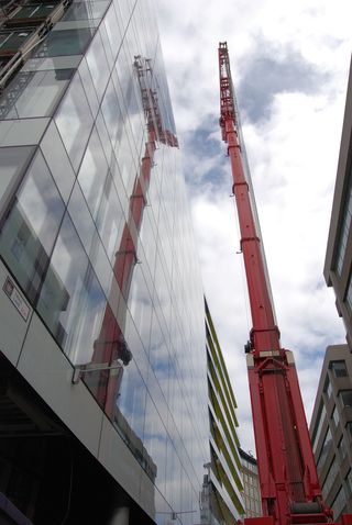 起重机，建筑，反射，建设，建筑