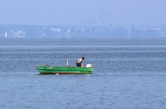 菲舍尔，鱼，靴子，渔船，湖泊，博登湖