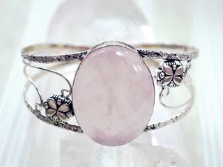 珠宝，玫瑰石英，粉红色，袖口，石头，手链，宝石