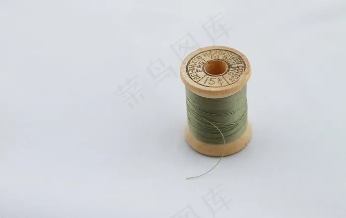 绿线，缝制，缝纫，木质线轴，线轴
