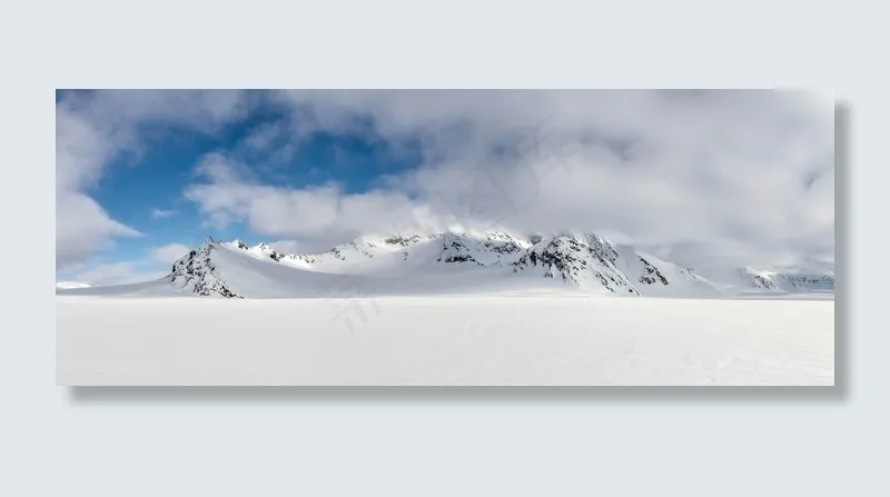 雪，山，云，北极，斯匹次卑尔根，景观