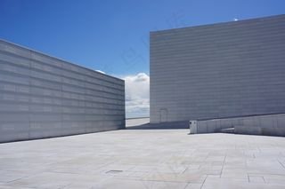 奥斯陆，歌剧，白色，蓝色，架构，天空，建筑