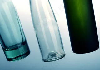 一瓶，玻璃，颜色，蓝色，背景