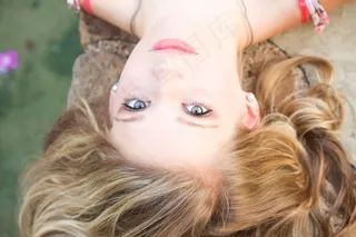 女孩，高级图片，植物园，水，金发