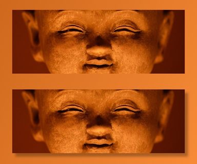 佛陀的脸部特写